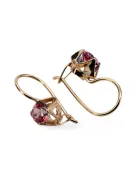Pendientes Rubí Oro rosa antiguo original de 14k Vintage vec142r